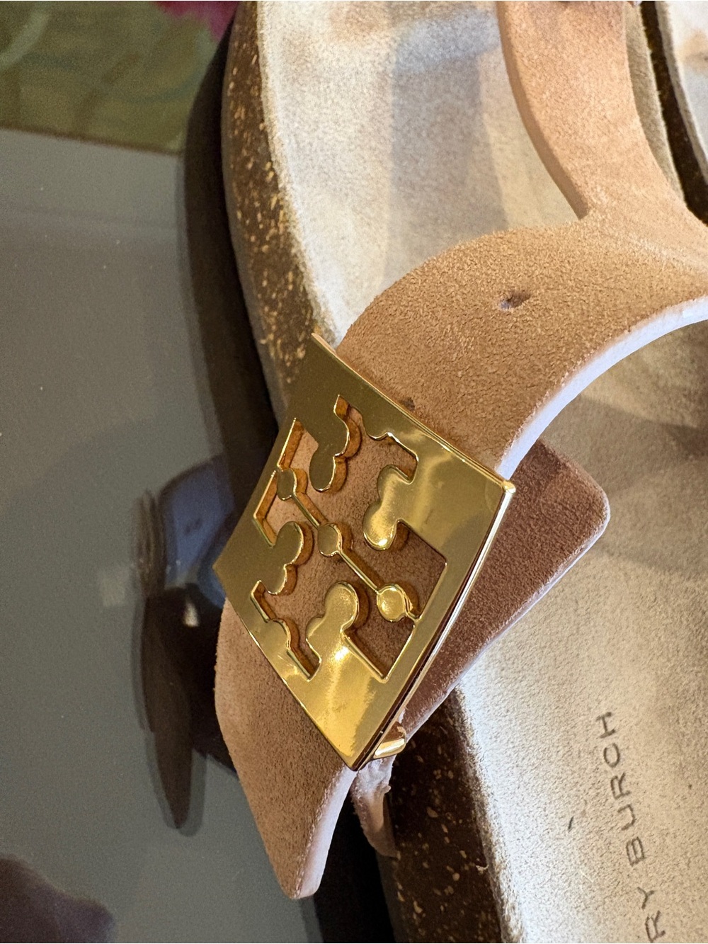 Tory Burch Mellow T-Strap Sandal Size 9.5 Suede Malva / Avola Pink Color - Picture 10 of 14